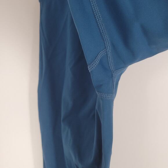 Zyia Brillant Blue Mesh Hif Waist Crop Corsair Leggings 12 - Picture 8 of 10